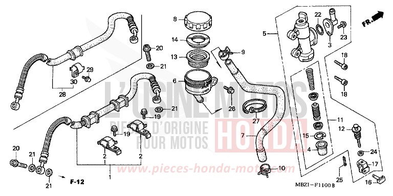 HAUPTBREMSE, HINTEN ZYLINDER von Hornet S CANDY XENON BLUE (PB324) von 2002